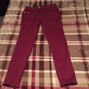 Maroon ankle jeans